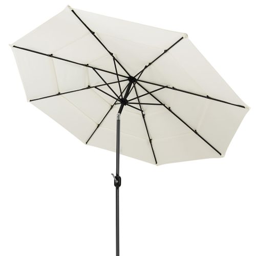 Parasol De Terrasse 3m à 3 Niveaux Parapluie D'extérieur Double Ventilé Inclinaison