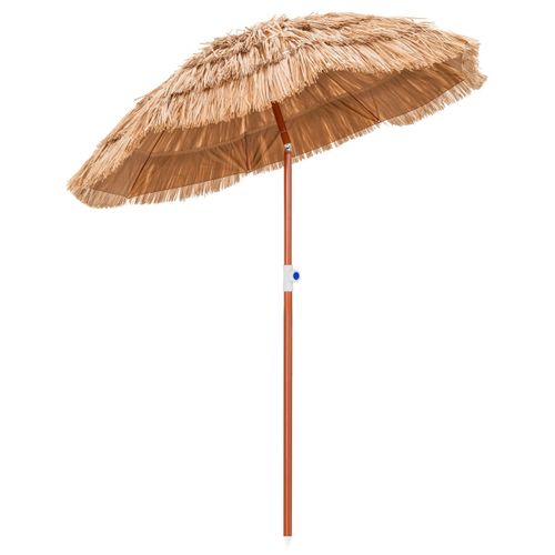 Parasol De Terrasse En Chaume, Parasol Tiki Hawaïen De 175cm Avec Sac De Transport Inclinable