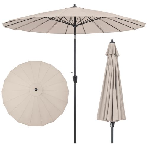 Parasol De Terrasse Rond De 265cm Parasol Avec 18 Baleines En Fibre De Verre Inclinaison