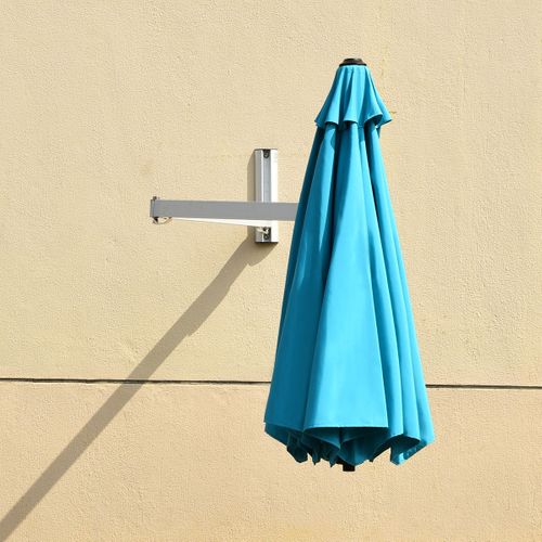 Parasol En Porte-à-faux Mural De 247cm Parasol Avec Mât Réglable Parasol Inclinable Avec Évent
