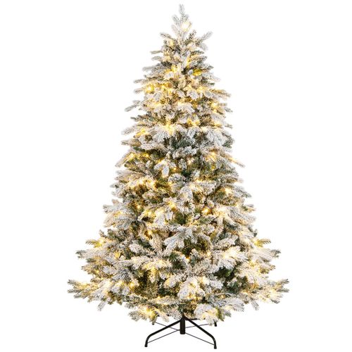 Sapin De Noël Artificiel 180 Avec 1415 Branches LED Blanc Chaud Floqué Charnières Arbre De Noël