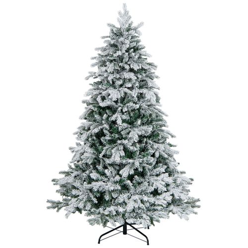 Sapin De Noël Artificiel 180 Avec 1415 Branches LED Blanc Chaud Floqué Charnières Arbre De Noël