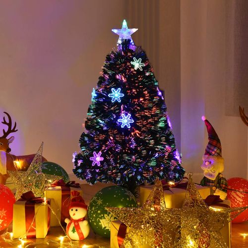 Sapin De Noël Artificiel 180cm Avec LED Et Pied Arbre De Noël En Pvc Plastique Métal Avec Flocon