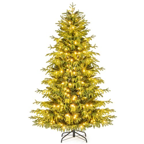 Sapin De Noël Artificiel 180cm Arbre Articulé Pré-éclairé Avec 270 LED Blanc Chaud 746 Branches