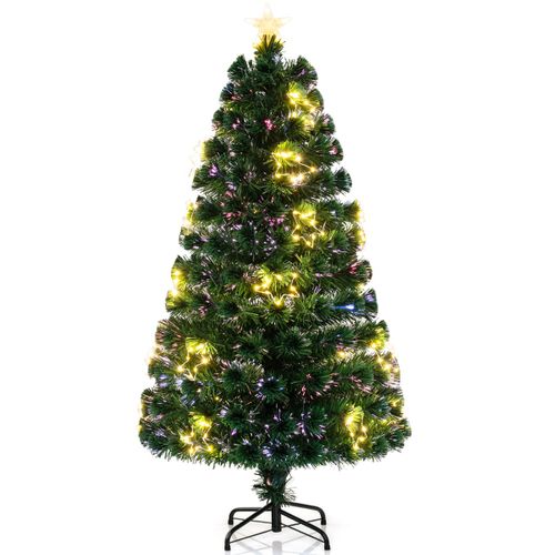 Sapin De Noël Artificiel à Fibre Optique De 150cm Guirlande Lumineuse 24 Lumières Blanches Chaudes