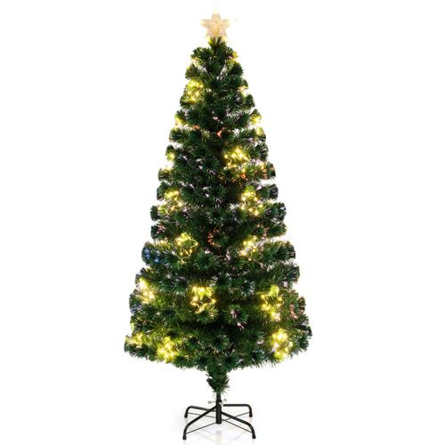 Sapin De Noël Artificiel à Fibre Optique De 180cm Guirlande Lumineuse 36 Lumières Blanches Chaudes