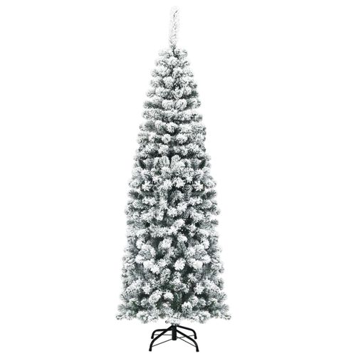 Sapin De Noël Artificiel à Flocons De Neige 180cm Avec Aiguilles En Pvc Support Métal Pliable
