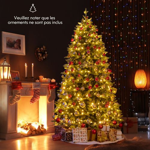 Sapin De Noël Artificiel Avec Pointes Branches LED 11 Modes D'eclairage 3 Minuteries Automatiques