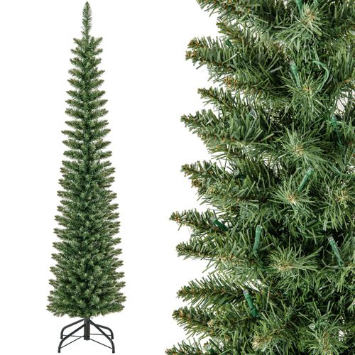 Sapin De Noël Artificiel De 180cm Arbre De Noël Pré-éclairé 390 Branches 180 LED Blanc Chaud