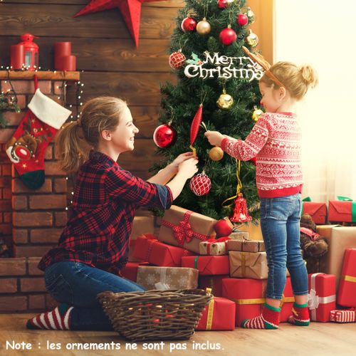 Sapin De Noël Artificiel En Pot Pré-éclairé De 120cm Arbre De Noël Avec 100 LED Minuterie 3 Modes