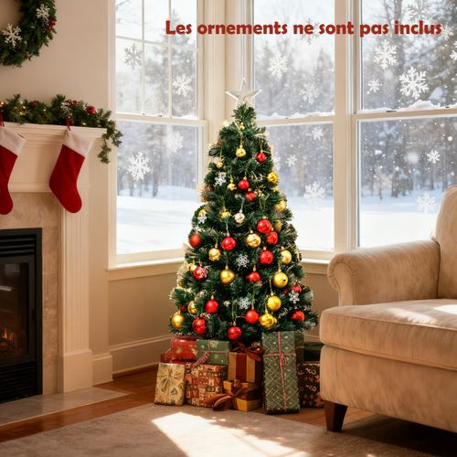 Sapin De Noël Artificiel Illuminé De 120cm Avec 8 Modes D'éclairage 130 Branches