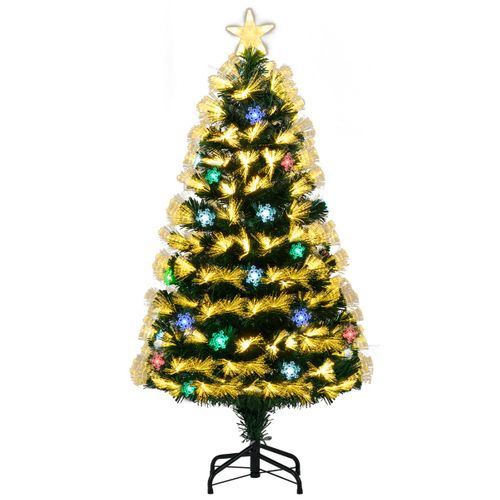 Sapin De Noël Artificiel Illuminé De 120cm Avec 8 Modes D'éclairage 130 Branches