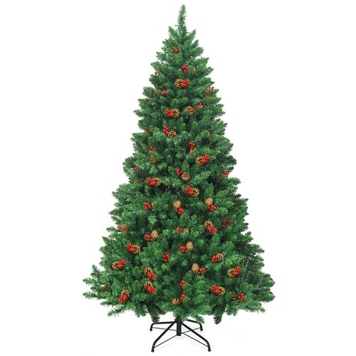 Sapin De Noël Artificiel LED Charnières Avec Support Métallique Robuste Système De Pliage Aiguille