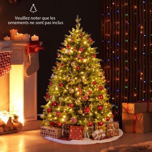 Sapin De Noël Artificiel Pré-éclairé 150cm Arbre De Noël 844 Branches 250 LED Multicolores