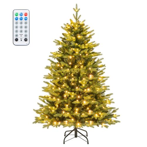 Sapin De Noël Artificiel Pré-éclairé 150cm Arbre De Noël 844 Branches 250 LED Multicolores