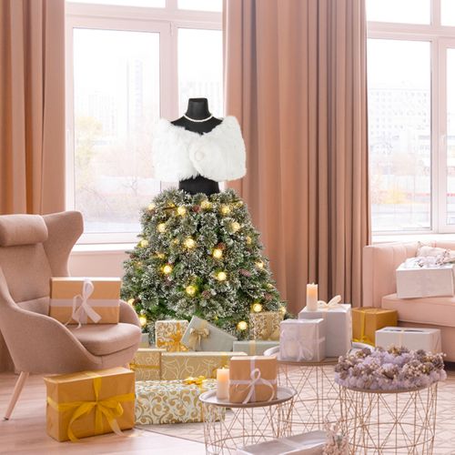 Sapin De Noël Artificiel Pré-éclairé De 150cm En Jupe De Mannequin 465 Pointes De Branches