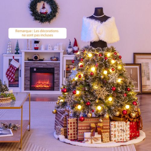 Sapin De Noël Artificiel Pré-éclairé De 150cm En Jupe De Mannequin 465 Pointes De Branches