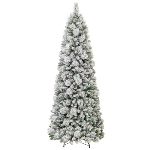 Sapin De Noël Floqué De 210cm Arbre De Noël Avec Aiguilles De Pin 680 Pointes De Branches 200 LED