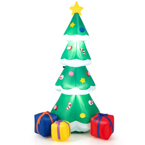 Sapin De Noël Gonflable 180cm Avec 3 Paquets Décorations Avec LED Arbre De Noël Avec Sac De Sable