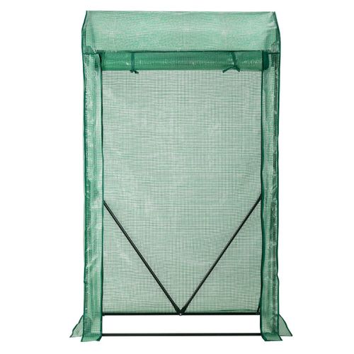 Serre De Jardin 100x50x170cm Avec Porte Zippée Enroulable Antirouille Et Housse En Plastique