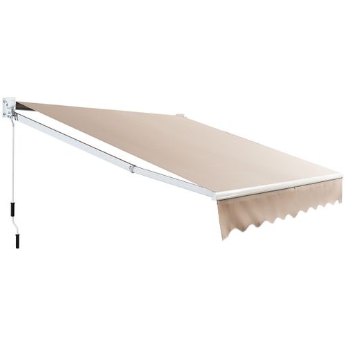 Store Banne Auvent Rétractable Manuel 245x200cm Angle Ajustable Pour Balcon/jardin Marron
