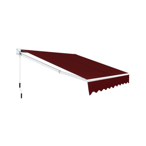 Store Banne Auvent Rétractable Manuel 245x200cm Angle Ajustable Pour Balcon/jardin Rouge