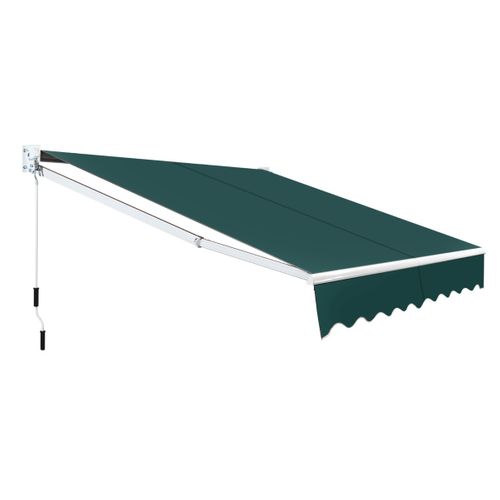 Store Banne Auvent Rétractable Manuel 245x200cm Angle Ajustable Pour Balcon/jardin Vert