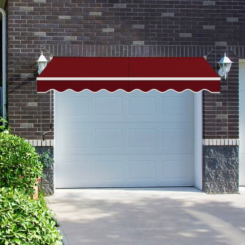 Store Banne Auvent Rétractable Manuel 295x250cm Angle Ajustable Pour Balcon/jardin Rouge