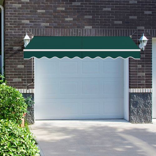 Store Banne Auvent Rétractable Manuel 295x250cm Angle Ajustable Pour Balcon/jardin Vert