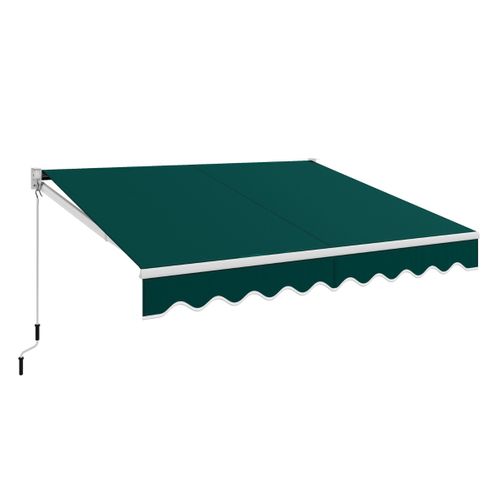 Store Banne Auvent Rétractable Manuel 295x250cm Angle Ajustable Pour Balcon/jardin Vert