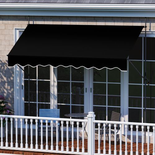 Store Banne Manuel Rétractable 300x210-300cm Auvent Pare-soleil Réglable Avec Manivelle Noir