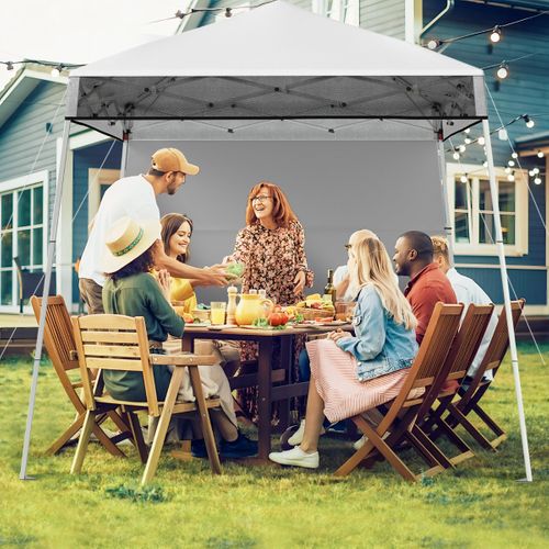 234x234cm Tente Tonnelle Pop-up Avec Panneau Latéral Abri De Gazebo Pliant Réglables Blanc