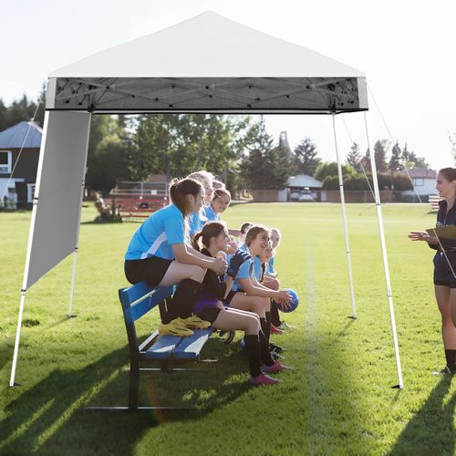 234x234cm Tente Tonnelle Pop-up Avec Panneau Latéral Abri De Gazebo Pliant Réglables Blanc