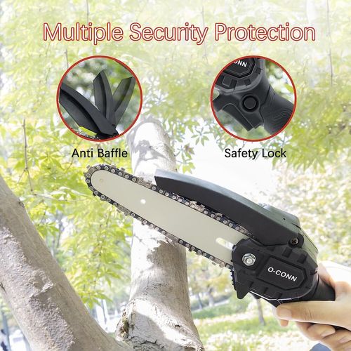 Tronçonneuse Électrique Sans Fil 1500w 6 Pouces, Scie à Chaîne Légère Et Portable Avec 2 Batteries