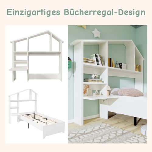 Étagère En Bois Avec Rangement,adaptée Aux Enfants Et Adolescents,blanc