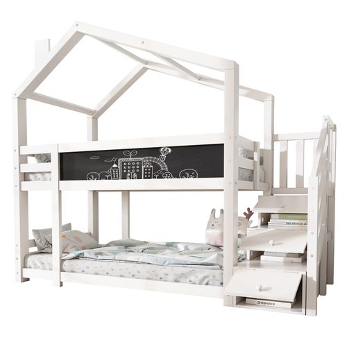 Lit Pour Enfant Cabane 90x200 Cm - Blanc