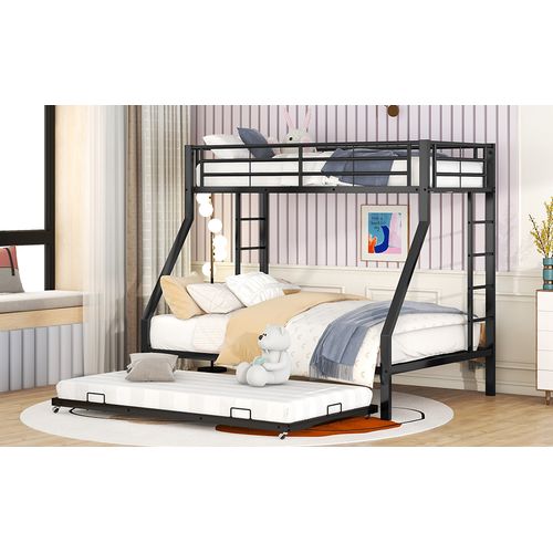 Lit Superposé 90(140)x200 Cm - Avec Échelle Des Deux Côtés Pour Enfants, Noir