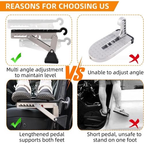 Marchepied Toit Universel 250kg - Réglable 7 Positions, Anti-rayures et Léger 0,9kg