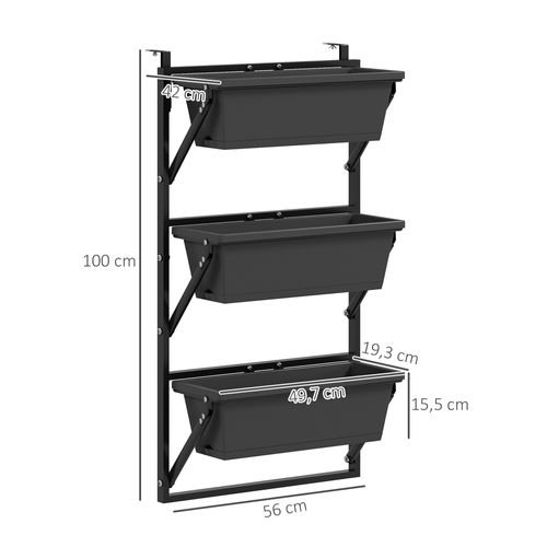 Lot 3 Pots Carrés Plastique 56x42cm (drainage) Pour Tomates/fleurs