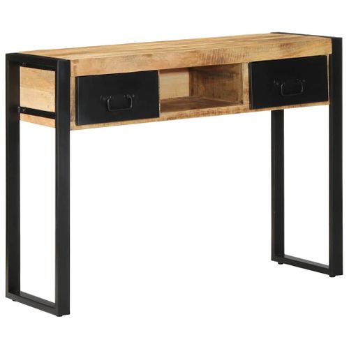 Table Console - Table D'entrée 100x35x75 Cm Bois De Manguier Massif Brut