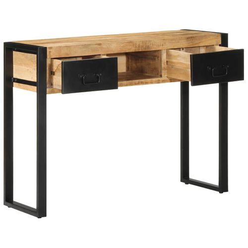 Table Console - Table D'entrée 100x35x75 Cm Bois De Manguier Massif Brut