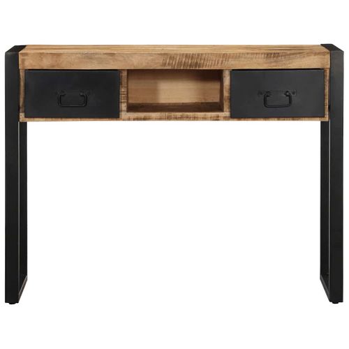 Table Console - Table D'entrée 100x35x75 Cm Bois De Manguier Massif Brut