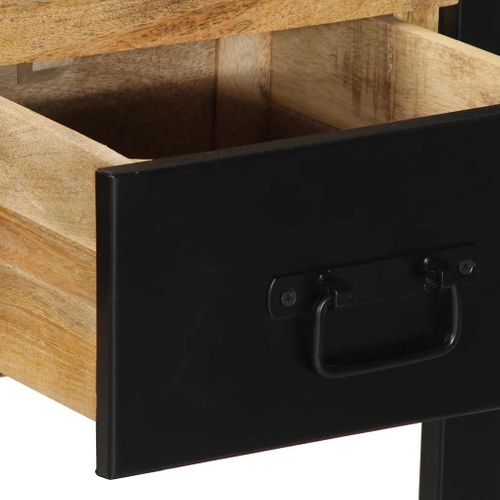 Table Console - Table D'entrée 100x35x75 Cm Bois De Manguier Massif Brut