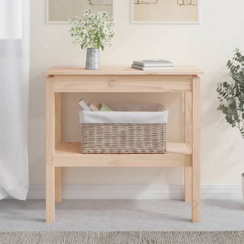 Table Console - Table D'entrée 80x40x75 Cm Bois Massif De Pin