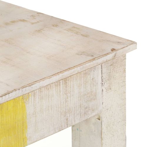 Table Console - Table D'entrée Blanc 115x35x77 Cm Bois De Manguier Brut