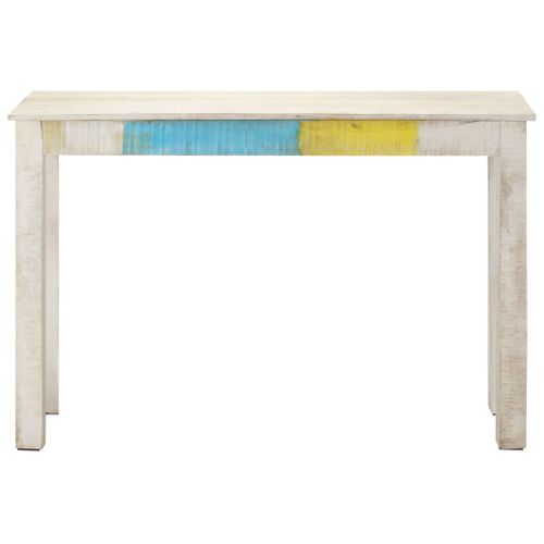 Table Console - Table D'entrée Blanc 115x35x77 Cm Bois De Manguier Brut