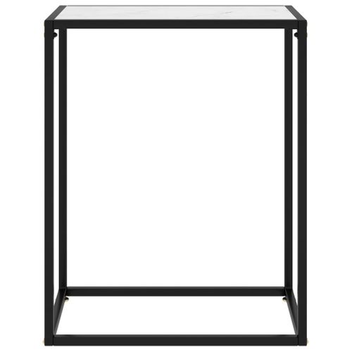 Table Console - Table D'entrée Blanc 60x35x75 Cm Verre Trempé