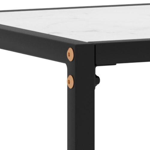 Table Console - Table D'entrée Blanc 60x35x75 Cm Verre Trempé