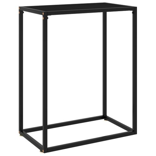 Table Console - Table D'entrée Noir 60x35x75 Cm Verre Trempé