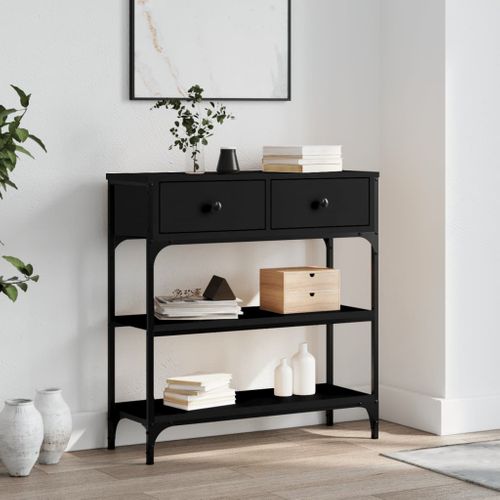 Table Console - Table D'entrée Noir 72,5x25x75 Cm Bois D'ingénierie